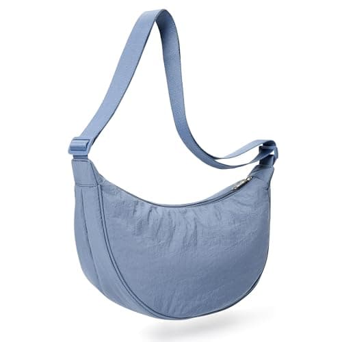 Image of KALIDI Upgrade XL Crossbody Bag for Women - Nylon Dumpling Crescent Hobo Shoulder Bag With Adjustable Strap - Sling for Daily Use