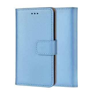 Image of ameego MK-209 Premium Genuine iPhone 5C Real Leather Flip Wallet Magnetic Kickstand Slim Book Case with Card Slot (Blue)