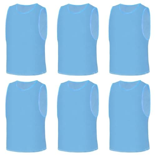 Image of AUYAO 6Pcs Adult Team Training Vest, Breathable Mesh Scrimmage Sleeveless Training Pinnies Training Bibs, Quick-Dry Multi-Sports Bibs Sports Practice Vests for Soccer Basketball Practice
