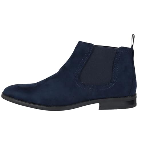 Image of TruClothing Men's Boots Slip On Suede Leather Lined Chelsea Ankle Shoes - Navy 11 UK