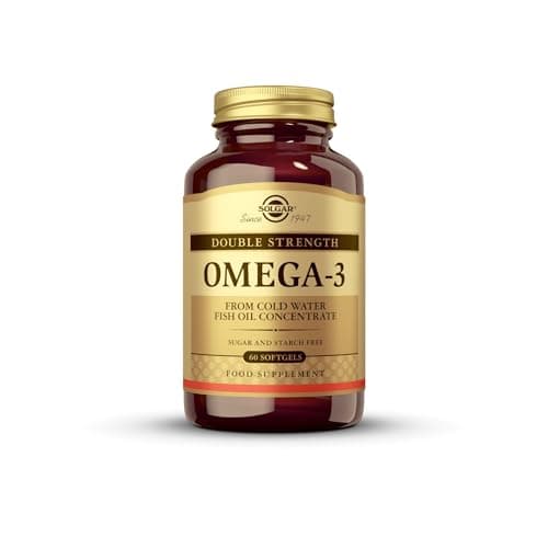 Image of Solgar Omega-3 Double Strength Softgels - Pack of 60 - for a Healthy Heart, Brain and Vision - Good Fats to Nourish the Whole Body - Gluten Free