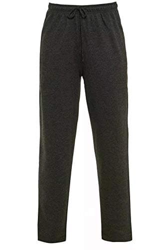 Image of Style Lockers Mens Open Hem Jogging Pants - Plain Bottoms Joggers Fleece Pants Active Wear Gym Sports Sweatpants Yoga Trousers Charcoal X-Large