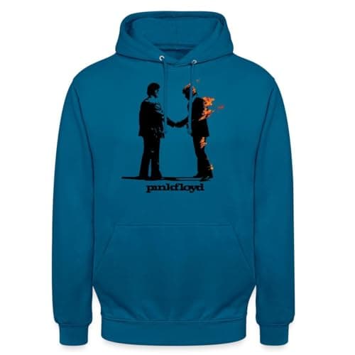 Image of Spreadshirt Pink Floyd Wish You Were Here Abstract Artwork Unisex Hoodie, M, deep sea blue
