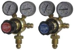 Image of Langley Pair of Oxygen and Acetylene Single Stage 2 Gauge Regulator for Gas cylinders