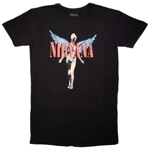 Image of Nirvana Angelic Band Logo T Shirt Dress M Black