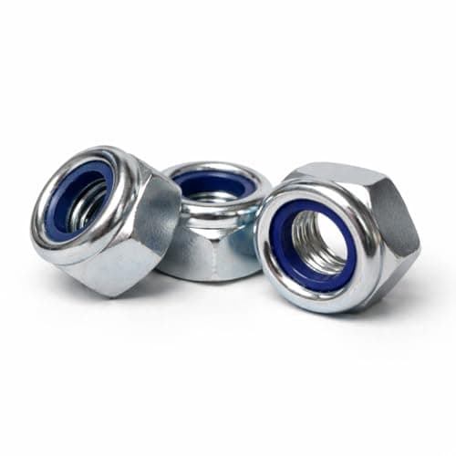 Image of M3 (3mm) (Pack of 50) Hex Nylock Nuts DIN985 Insert Self-Locking Nut Steel cl.6 Zinc Plated - A01C/1