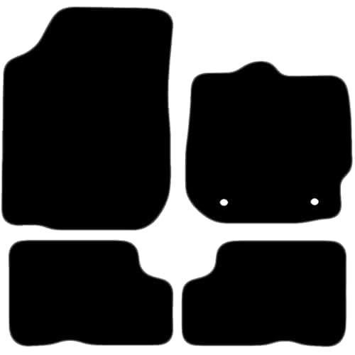 Image of Carsio Carpet Car Mats For Dacia Duster 2010 to 2018 4 Piece Set with 2 Clips Tailored Fit Floor Mat Complete Accessory Black Custom Fitted - All Weather, Anti-Slip Backing & Grey Trim