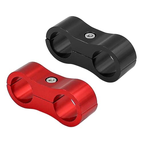 Image of Alnicov 2pcs Hose Separator Clamp, Fuel Line Mounting Clamps, Aluminium, Red, AN6, Hose Clamp