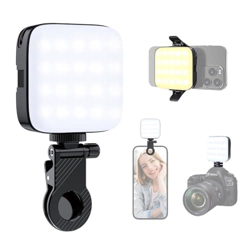 Image of 64 LEDs Selfie Light,3 Lights Modes Video Light Photo Light-Rechargeable Clip on Phone/Laptop/Camera Light-for Makeup,YouTube,TikTok Live Streaming,Photography Vlog/Pictures/Meetings-Warmer Atmosphere
