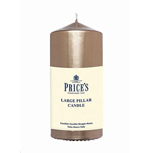 Image of Price's Candles - 6" Metallic Pillar Candles - Gold - Smokeless Burn - Unscented - Slow Burning - Non-Drip - Multi-Purpose
