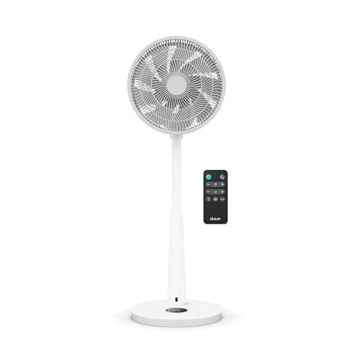 Image of Duux Whisper 3 Standing Fan with Remote Control, 26 Cooling Speeds, Height Adjustable, Multi-direction Oscilation, Quiet Fan with Night Mode and Timer, Stone