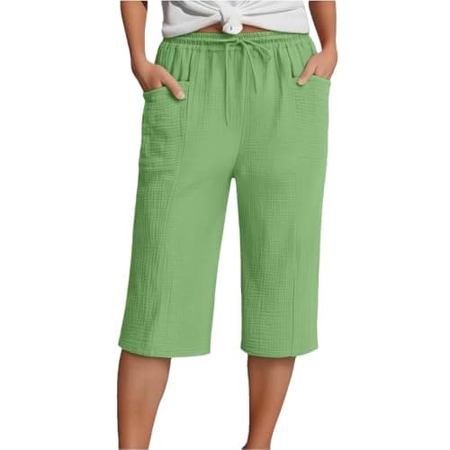 Image of Versatile Women's Casual Trousers for Everyone - Comfortable Lightweight Trousers for Work, Travel, Weekend Getaways - Online Shopping, Light green, M