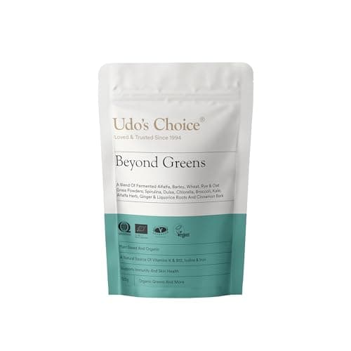 Image of Greens Powder with Barley, Kale, Chlorella & Spirulina – Organic Vegan Superfood for Skin, Gut & Immune Health – High Fibre Detox Support – Udo's Choice Beyond Greens – 16 Servings