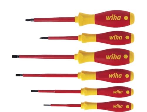 Image of Wiha VDE SoftFinish Slotted/ Pozi Screwdriver Set 25477 (6 Pieces)