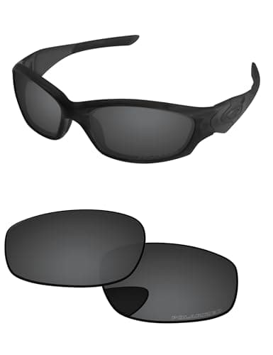 Image of PapaViva Replacement Lenses for Oakley Straight Jacket 2007 Sunglass Solid Black Polarized
