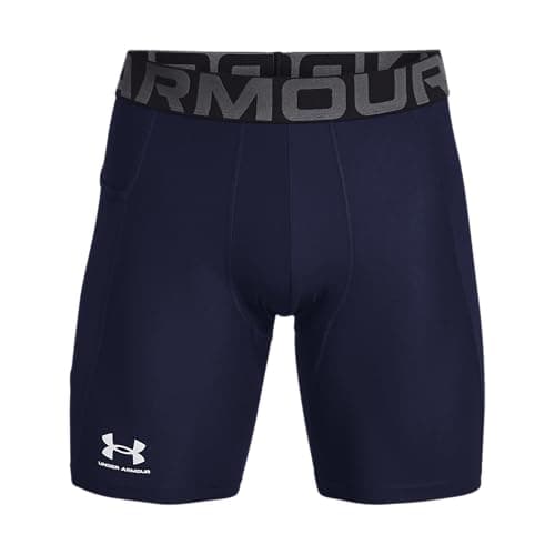 Image of Under Armour UA HG Armour Shorts - Shorts - Bottoms - Midnight Navy/White - Size: LG