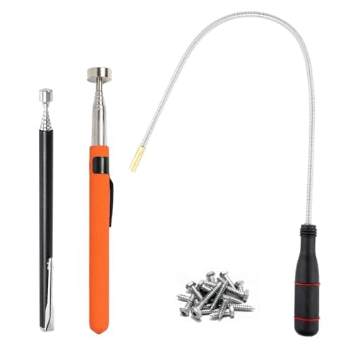 Image of 3 Pcs Telescopic Magnetic Pickup Tool, Magnetic Pickup Tool, Extendable Magnetic Pickup Tool with Non-Slip Handle, Flexible Handheld Magnetic Retrieval Tool with Pocket Clip (1.5LB 2LB 8LB)