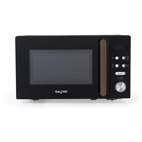 Image of Salter Toronto Microwave – 20 Litre Solo Microwave Oven with Digital Display, 800W, Compact, 8 Auto Cooking Functions, Defrost Function, 95 Minute Timer, 25.5 cm Glass Turntable, Easy Clean, Black