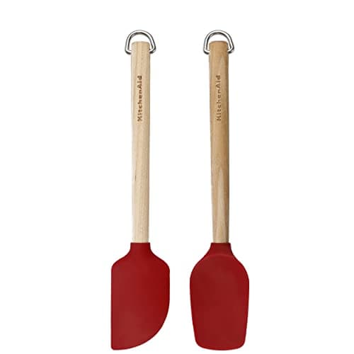 Image of KitchenAid 2pc Mini Birchwood Spatulas Set - Empire Red