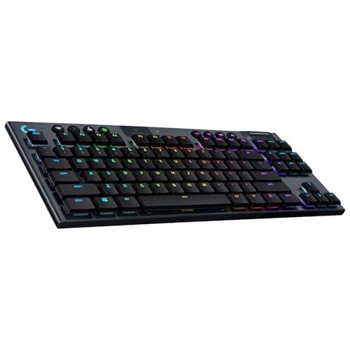Image of Logitech G915 TKL Tenkeyless LIGHTSPEED RGB Mechanical Gaming Keyboard for Laptop PC Low Profile Switch, LIGHTSYNC RGB Wireless, Bluetooth Function, Black