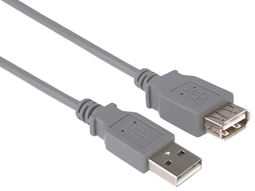 Image of PremiumCord USB 2.0 Extension Cable 5 m, Data Cable High Speed up to 480 Mbit/s, Charging Cable, USB 2.0 Type A Female to Male, 2x Shielded, Colour Grey, Length 5 m