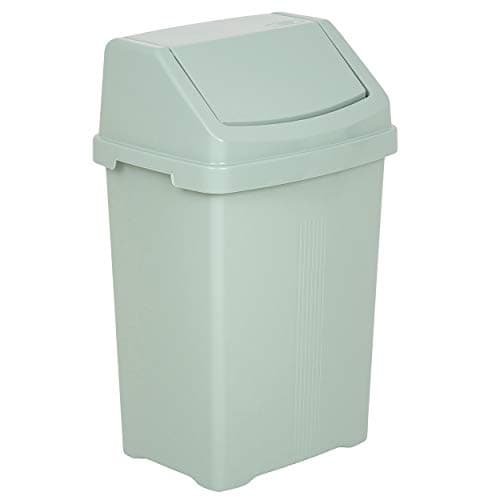 Image of Wham High Grade 50Lt Plastic Silver Sage Flip Top Waste Rubbish Bin
