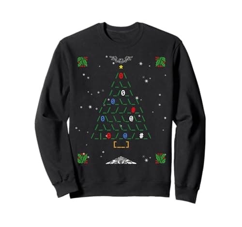 Image of Binary Code Christmas Tree Programmer Coder Tech Holiday Sweatshirt