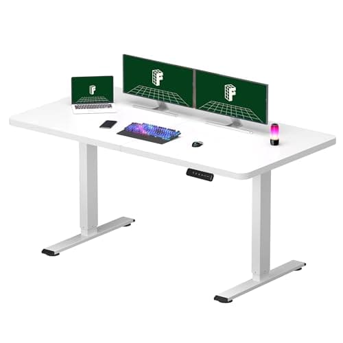 Image of FLEXISPOT E1 ONE PIECE Electric Standing Desk Height Adjustable Sit Stand Desk with Memory Smart Panel(120 * 60cm, White)