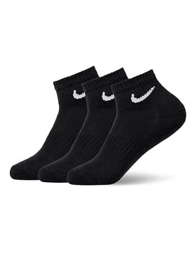 Image of NIKE Men's U Nk Everyday Cush Ankle 3pr Socks, Black/White, XL UK