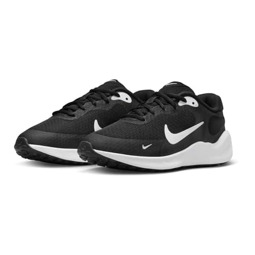 Image of NIKE Unisex Kids Revolutin 7 Sneaker, Black White, 5.5 UK