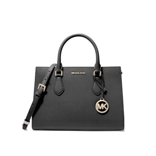Image of Michael Kors handbag for women Sheila satchel medium, Black With Gold Hardware