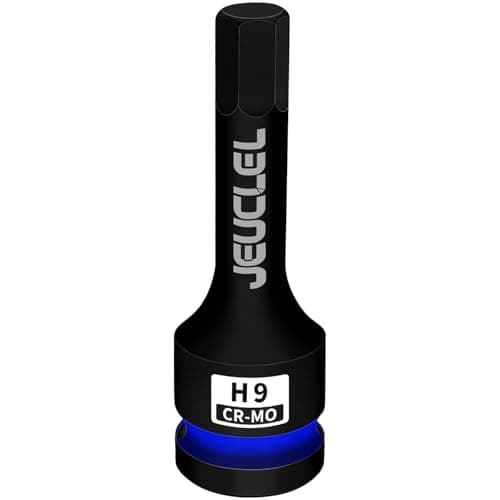 Image of JEUCLEL 9mm Hex Impact Bit Socket, H9 1/2-Inch Impact Drive Allen Socket, Cr-Mo Steel Lengthen Hex Screwdriver Adapter for Electric Ratchet Wrenches Fastening Screws