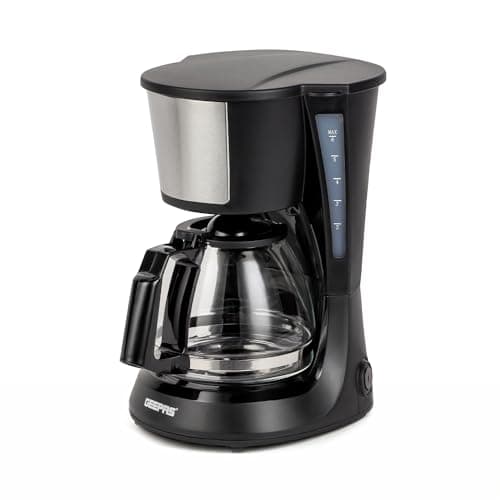 Image of GEEPAS 750ml Filter Coffee Machine | Fast Brewing 600W Coffee Maker for Instant Coffee, Espresso, Macchiato & More | Keep Warm & Anti-Drip Function Reusable Nylon Filter, Black