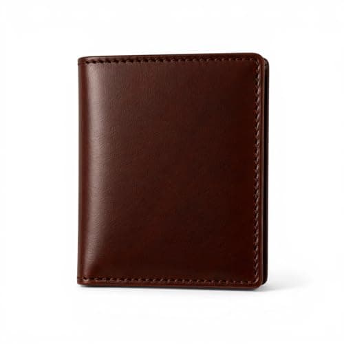 Image of TOPSUM LONDON Ultra Slim RFID Blocking Leather Card Holder – Minimalist Men’s Credit Card Case with 8 Slots, Secure Popper Closure, Gift-Boxed | Compact Genuine Leather Wallet 4022 (Brown)