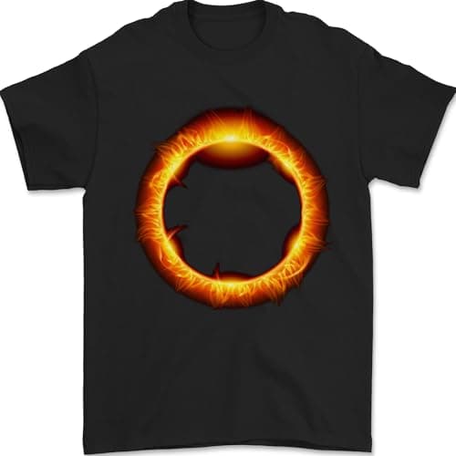 Image of A Solar Eclipse Mens T-Shirt 100% Cotton Black S