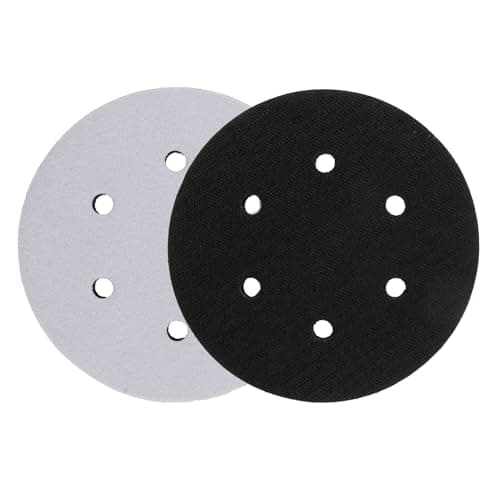 Image of 2pcs 150mm Soft Sponge Interface Pad for 6-Inch Sanding Discs, Hook and Loop Backed Cushion Pad with 6 Dust Holes, Impact-Resistant Noise Reduction Foam Buffer for Orbital Sander and Polishing Machine