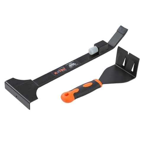 Image of KATSU Tools Heavy Duty Pull Bar 20" and Trim Puller Pry Bar 11", 2-Piece Versatile Laminate Wood Flooring Skirting Boards Installation Removal Tool 347950