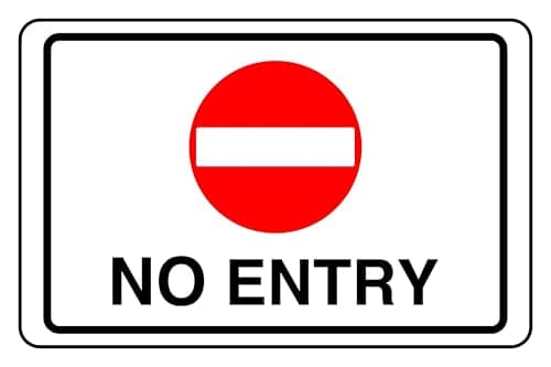 Image of No Entry - safety sign - 1.2mm Rigid plastic for indoor/outdoor usage (300mm x 200mm) Viewing Distance within 7m.