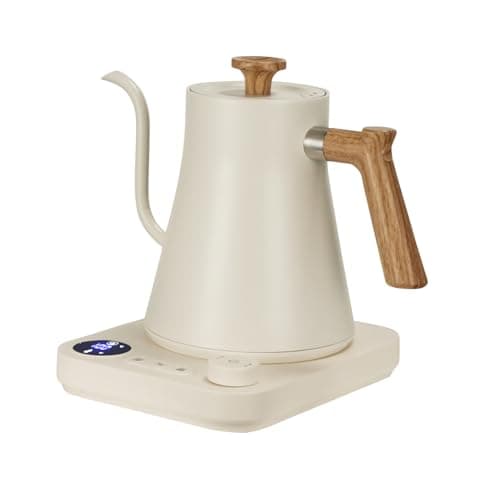 Image of VICBINLY Electric Gooseneck Kettle, Pour Over Coffee and Tea Kettle, 0.9L Tea Kettles, 1200 Watt Quick Heating, Boil-Dry Protection, Temperature Control, Matte White KKT90B