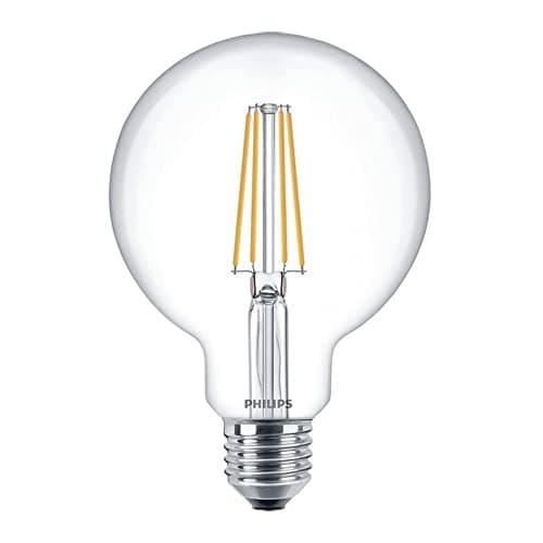 Image of Philips CorePro LED Globe G93 7W 60W Equivalent E27 Edison Screw 827 Warm White Clear Glass Decorative Filament Light Bulb, Energy Saving Non-Dimmable Lamp