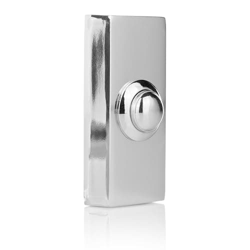 Image of Byron Doorbell Push Button - Universal - For new or existing installations - 2-wire installation - Chrome finish
