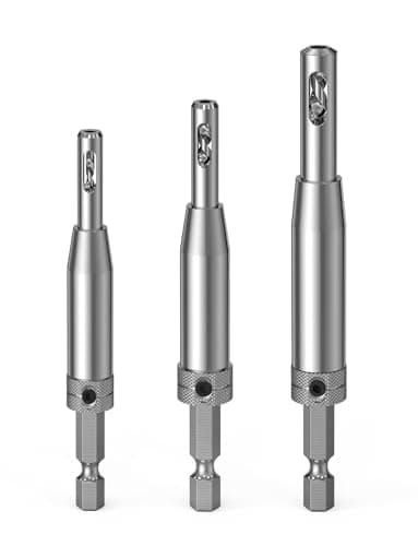 Image of Self Centering Drill Bit Set, Ancable Hinge Drill Bit Self Centring 1/4 Inch High Speed Drill Bits For Door, Window, Cabinet Hinge Pilot Hole (2.4mm, 2.8mm, 3.6mm)