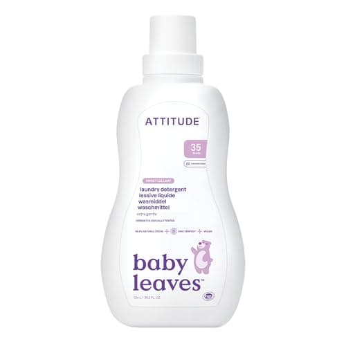 Image of ATTITUDE Baby Laundry Detergent Liquid, EWG Verified, Safe for Baby Clothes, Infant and Newborn, Vegan and Naturally Derived Washing Soap, HE Compatible, Sweet Lullaby, 35 Loads, 1.04 Litres