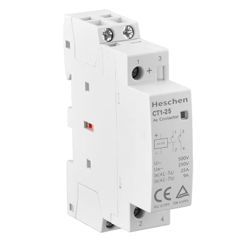 Image of Heschen Household AC Contactor, CT1-25, Ie 25A, 2 Pole, Two Normally Open, DC 12V Coil Voltage, 35 mm DIN Rail Mount