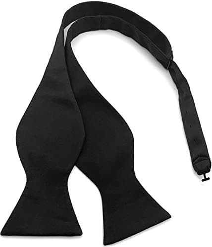 Image of Archic Black Bow Ties for Men Self Tie Bowtie Solid Plain Tuxedo Wedding Bowties