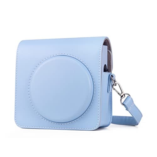 Image of Rieibi Fuji Square SQ1 Case - Protective Case for Fujifilm Instax Square SQ1 Instant Camera - PU Leather Cover with Adjustable Shoulder Strap - Blue
