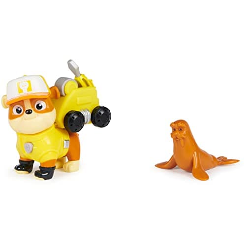 Image of Paw Patrol Big Truck Pups Rubble Action Figure with Clip-on Rescue Drone, Command Center Pod and Animal Friend Kids Toys for Ages 3 and up