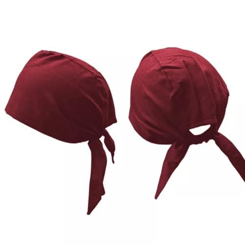 Image of Estationeryhouse Indian Sikh Punjabi Patka Headwear, Cotton Biker Skull Cap, Bandana Hair Wrap Cotton with Tie Back Strings (UK, Alpha, One Size, Maroon)