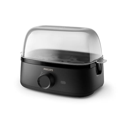 Image of Philips Egg Cooker 3000 Series, Family Size up to 6 Eggs (soft, medium, hard, poached), Easy to clean, Poached Tray & Egg Piercer Accessory, 400W Power, Compact Design (HD9137/91)