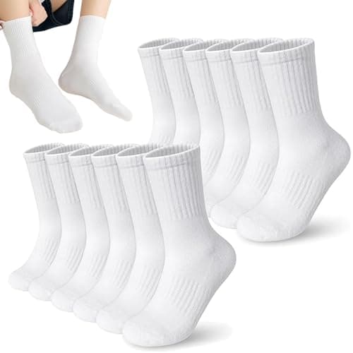 Image of AIKOBAA 6 Pairs Men's Sports Socks, Breathable Cotton Rich Ankle Socks with Comfort Fit, Non-Binding Cushioned Socks for Work, Gym & Daily Wear (UK 9-12)